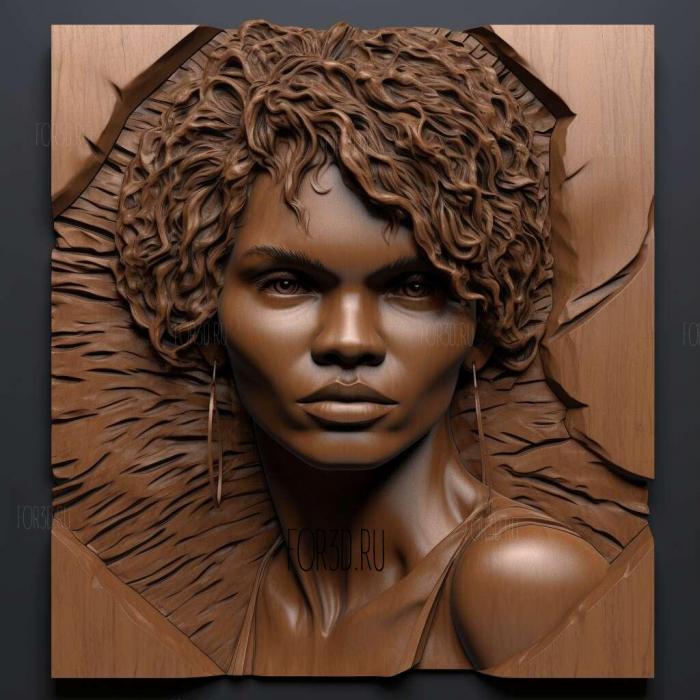 Halle Berry 1 stl model for CNC